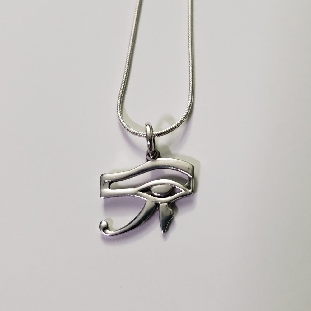Sterling Silver Eye Of Horus Pendant, Egyptian Eye Of Horus